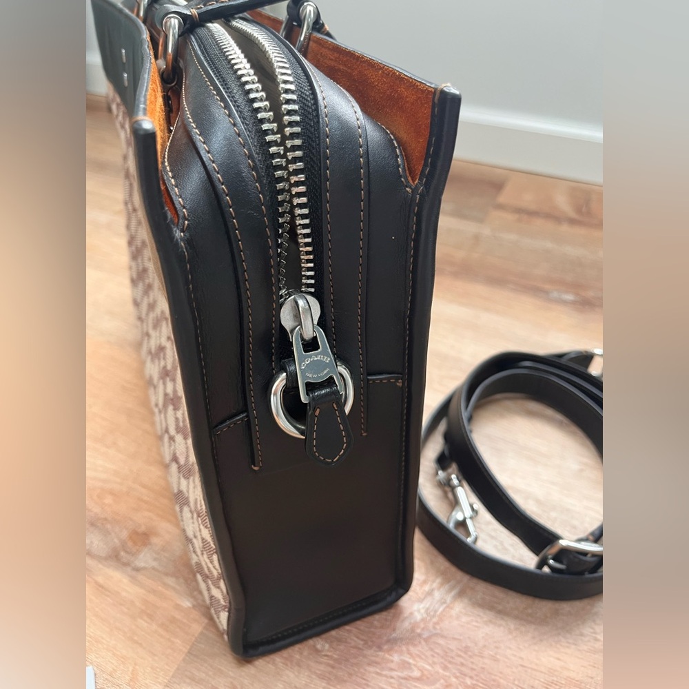 AUTH Coach Rogue Black and Brown Signature Briefcase - Picture 3 of 9